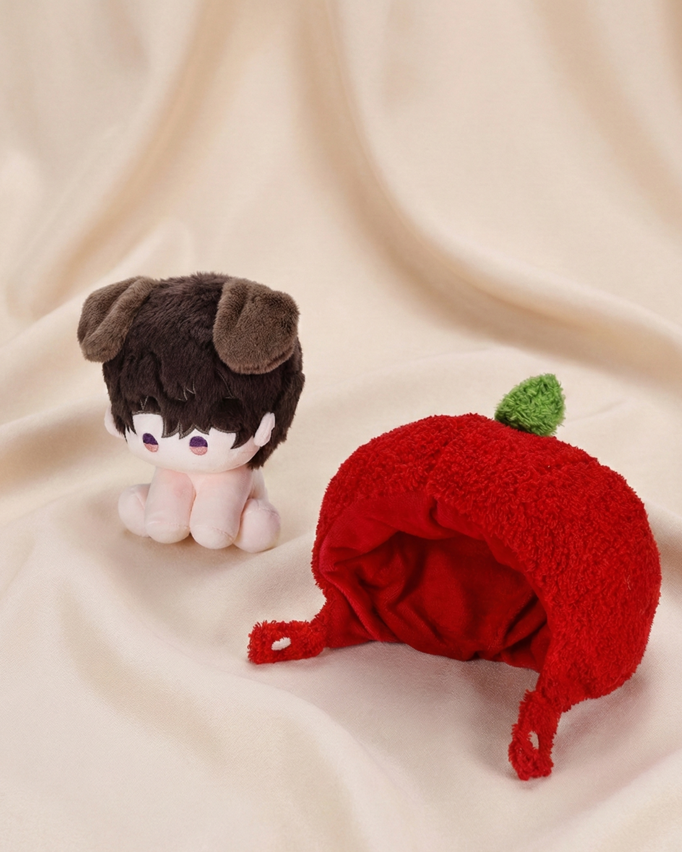 LADS - 15 cm (6 in) Sitting Plush Doll with Fruit Hood · Caleb