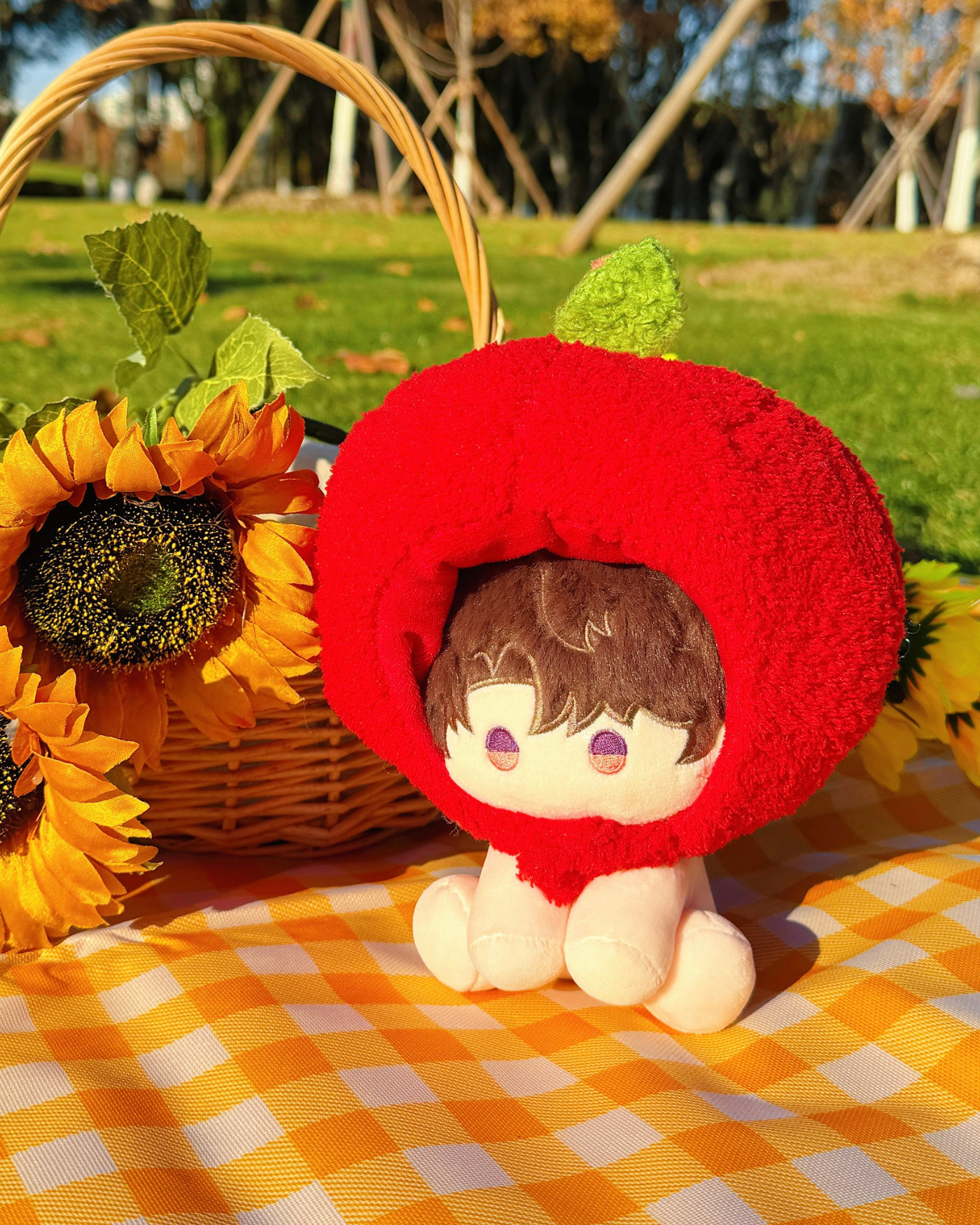 LADS - 15 cm (6 in) Sitting Plush Doll with Fruit Hood · Caleb